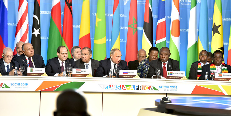 South African President Cyril Ramaphosa during a plenary session at the Russia-Africa Summit held in Sochi, Russia in October 2019. 